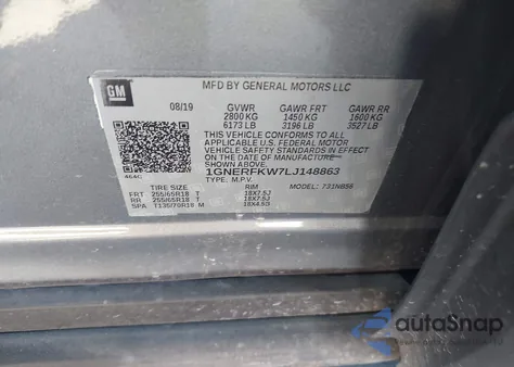 2020 Chevrolet Traverse Fwd Ls z USA, uszkodzony, nr VIN 1GNERFKW7LJ148863